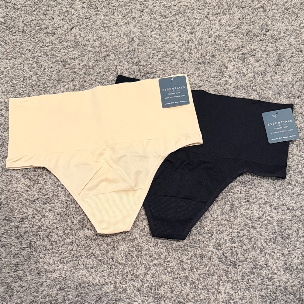 NWT Essentials by Tummy Tank Nylon Seamless Thong - 2 pairs, L/XL
